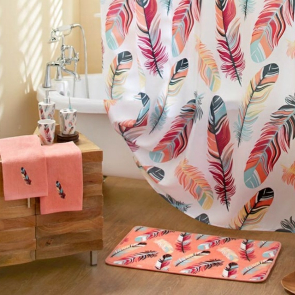 Rug and hand towel bath set bohemian
